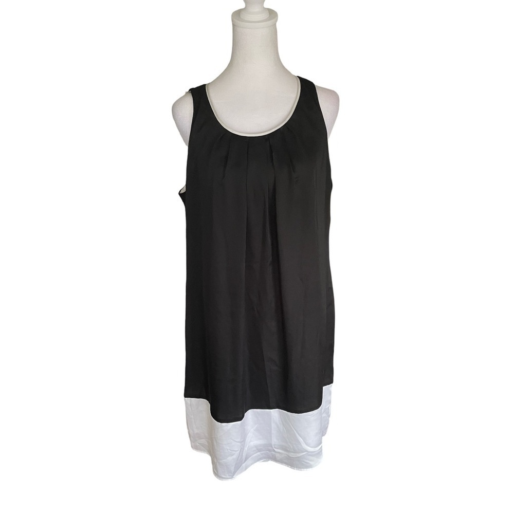 Dana Buchman Black and White Sleeveless Shift Dress Size Large